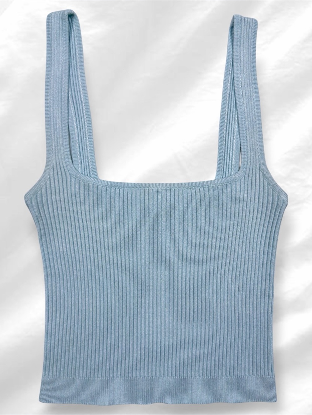 Garage Blue Square Neck Crop Top
